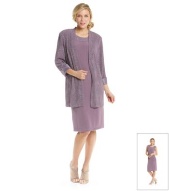 R & M Richards® Sparkle Knit Jacket Dress