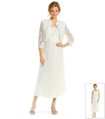 R & M Richards® Petites' Sequin Lace Crepe Jacket Dress