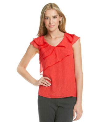 Evan-Picone® Solid Shimmer Chiffon Woven