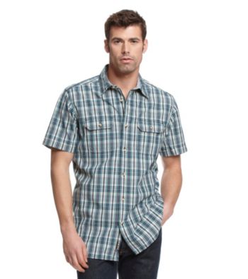 Ruff Hewn Men's Navy Breeze Short Sleeve Plaid Woven