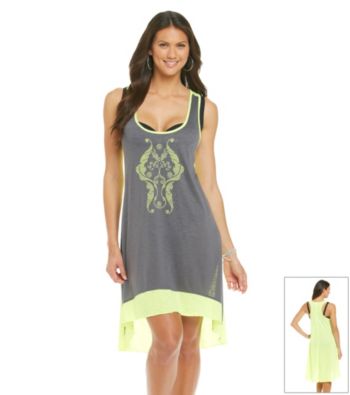 Oneworld® Racerback High-Low Hemline Tank Coverup
