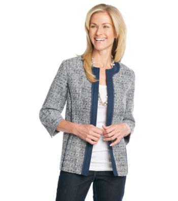 Alfred Dunner® Collarless Open Front Jacket