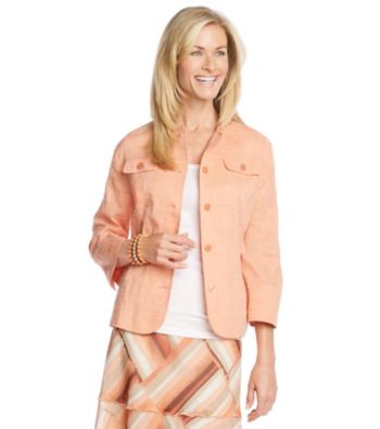 Alfred Dunner® Crewneck Buttonfront Jacket