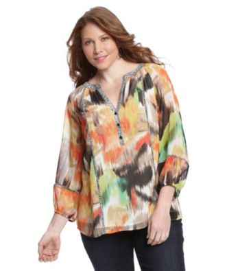 Calvin Klein Plus Size Peasant Blouse