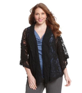 Fever™ Plus Size Lace Cardigan