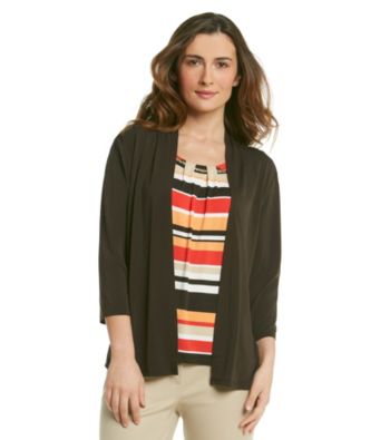 Alfred Dunner® Petites' Monaco Striped Layered-Look Top