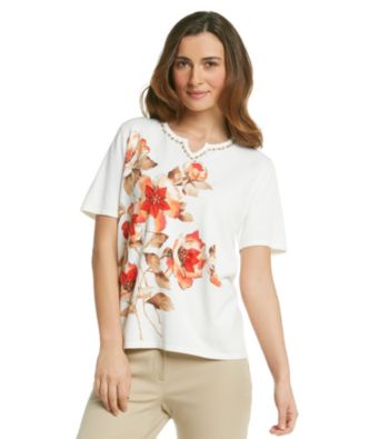 Alfred Dunner® Petites' Monaco Floral Placed Print Sweater