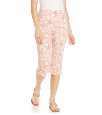 Gloria Vanderbilt® Petites' Floral Printed Denim Capris