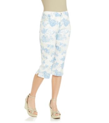 Gloria Vanderbilt® Petites' Shadow Blossom Floral Print Capri