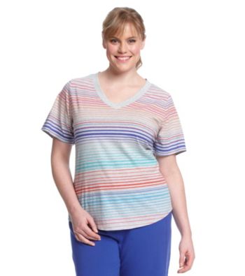 Gloria Vanderbilt Sport Plus Size Striped Tee