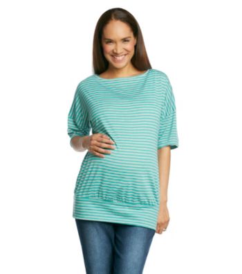 Three Seasons Maternity™ Dolman Sleeve Stripe Band Bottom Top