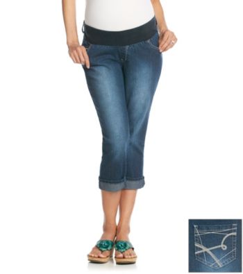 Three Seasons Maternity™ Boyfriend Crop Stretch Denim Capri