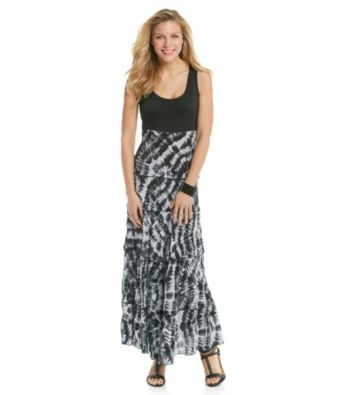 Relativity® Knit Woven Tiered Tank Maxi Dress