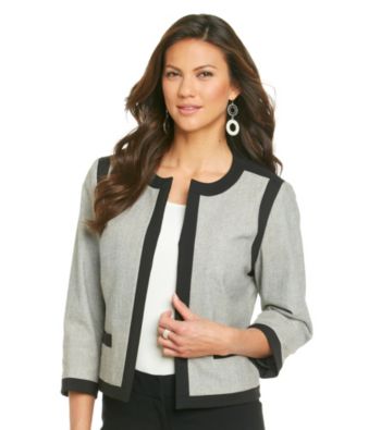 Kasper® Plus Size Framed Flyaway Jacket