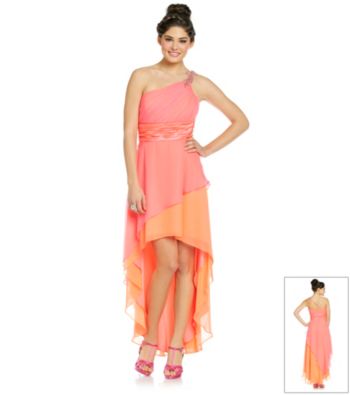Morgan and Co.® Juniors' One-Shoulder High Low Dress
