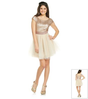 ... juniors dresses party dresses trixxi juniors gold sequin party dress