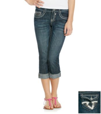 Hydraulic® Juniors' Flap Back Pocket Cropped Jeans