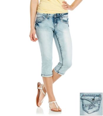Hydraulic® Juniors' Flap Back Pocket Cropped Jeans