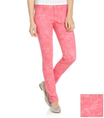 Blue Spice® Juniors' Rose Print Skinny Jean
