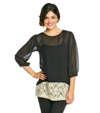 Lily White Juniors' Chiffon Tunic