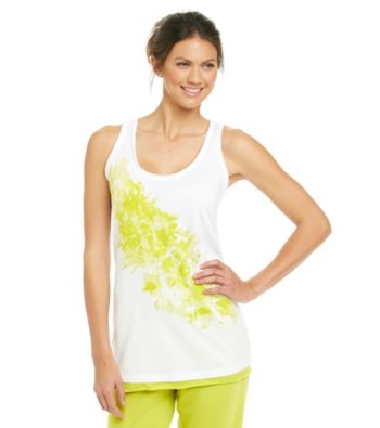 Relativity® Knit Screenprint Tank - Lime Floral