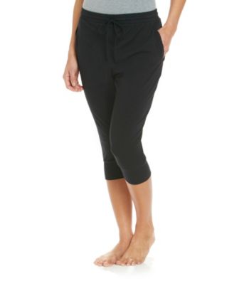 Zoe & Bella @ BT Knit Harem Capri Pants - Jet Black