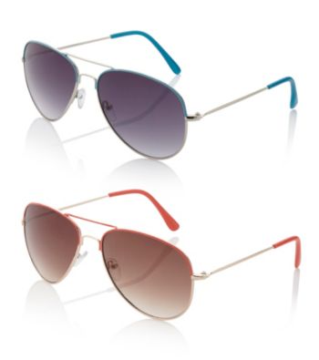 Relativity® Metal Aviator Sunglasses