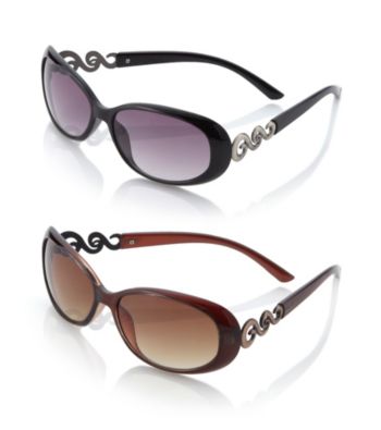 Relativity® Ladies' Plastic Small Oval Sunglasses