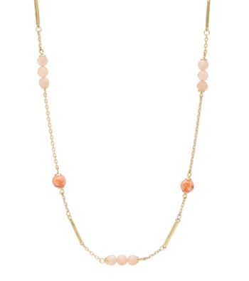 Fossil® Goldtone and Coral Dainty Hadley Necklace