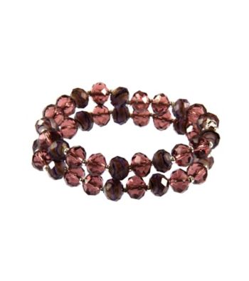 Napier® Silvertone and Purple Multi Color Stretch Bracelet