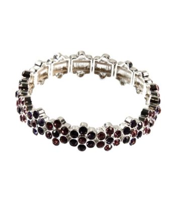 Napier® Silvertone and Purple Multi Color Stretch Bracelet