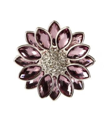 Napier® Boxed Silvertone and Purple Floral Pin