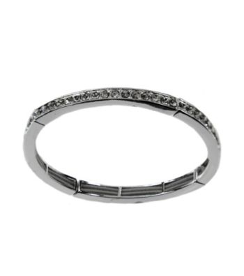 Napier® Silvertone and Crystal Stretch Bracelet