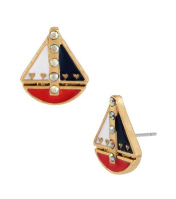 Betsey Johnson® Multi-Colored Sailboat Stud Earrings