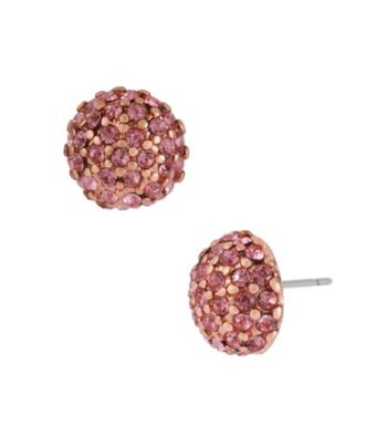 Betsey Johnson® Rose Round Crystal Stud Earrings