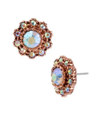 Betsey Johnson® Round Crystal Gem Stud Earrings