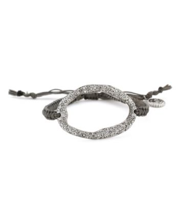 Jessica Simpson Silvertone Modern Twist Macrame Bracelet