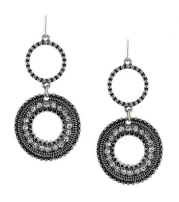 Jessica Simpson Silvertone Double Drop Earrings
