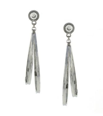 Jessica Simpson Silvertone Double Hoop Earrings
