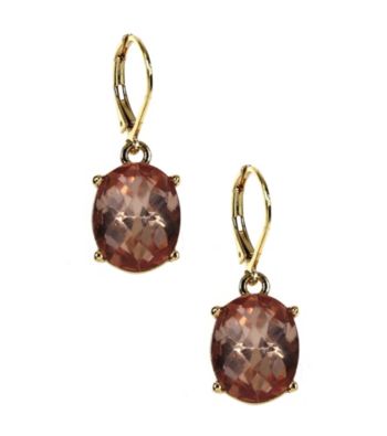 Anne Klein® Goldtone Rose Peach Drop Earrings