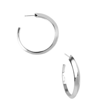 Kenneth Cole® Silvertone 'V' Edge Hoop Earrings