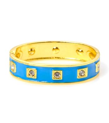 L&J Accessories Enamel and Crystal Hinged Bangle