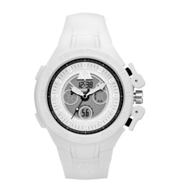 A|X Armani Exchange Men's White Active Analog-Digital Watch