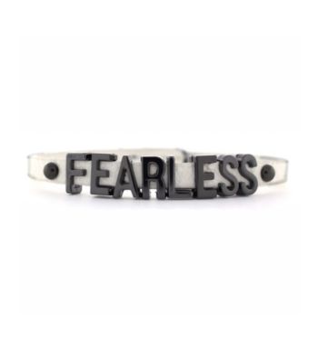 BCBGeneration™ White & Hematite Fearless Mini Affirmation Bracelet