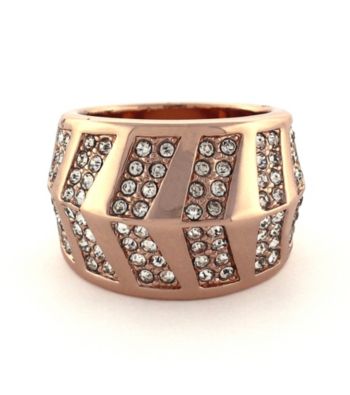 Vince Camuto™ Rose Goldtone and Stone Chevron Ring