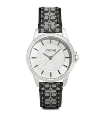COACH BLACK CLASSIC SIGNATURE STRAP WATCH