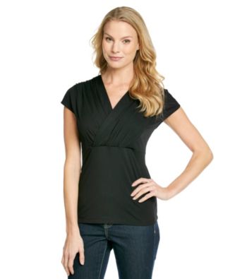 Evan-Picone® Shirred V-Neck Knit Top