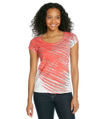 Relativity® Petites' Streaks V-neck Tee