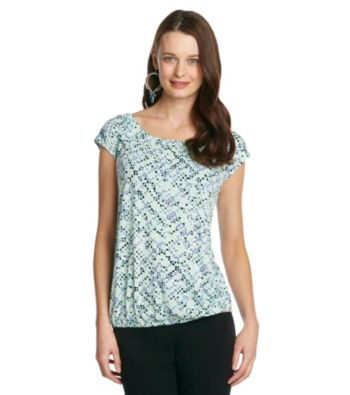 Relativity® Ruched Scoopneck with Banded Bottom Top