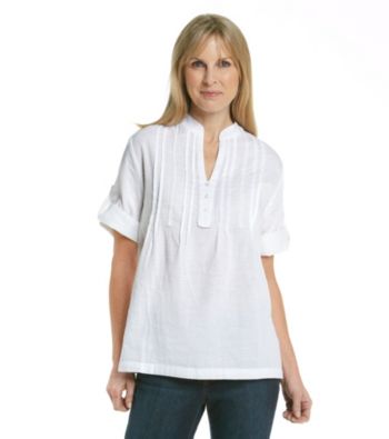 Cathy Daniels® Tunic Top with Front Tucking Crochet